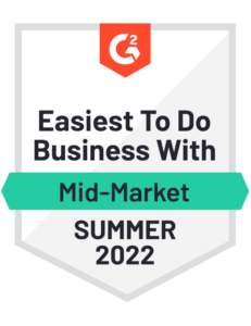G2 Summer 2022 Easiest to do Business With badge for Prodly.