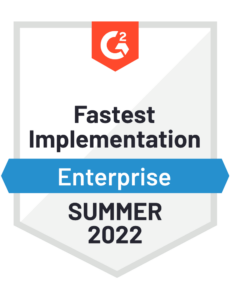 G2 Summer 2022 Fastest Implementation badge for Prodly.
