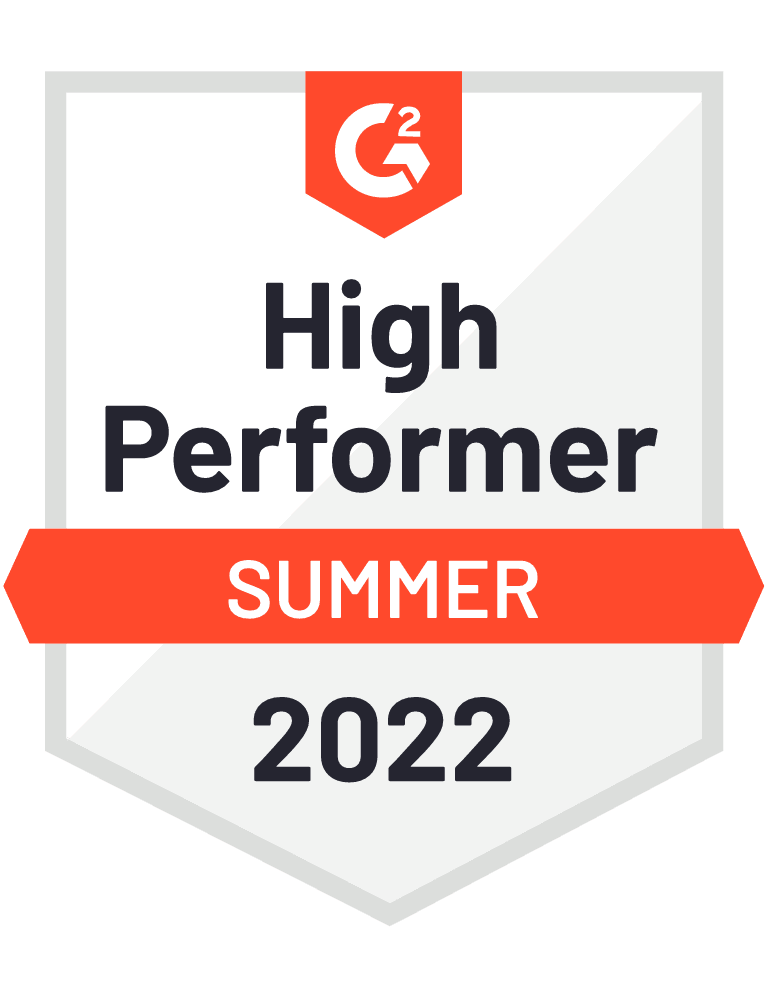 G2 Summer 2022 High Performer badge for Prodly.