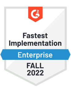 G2 medal showing that Prodly DevOps has the fastest implementation time