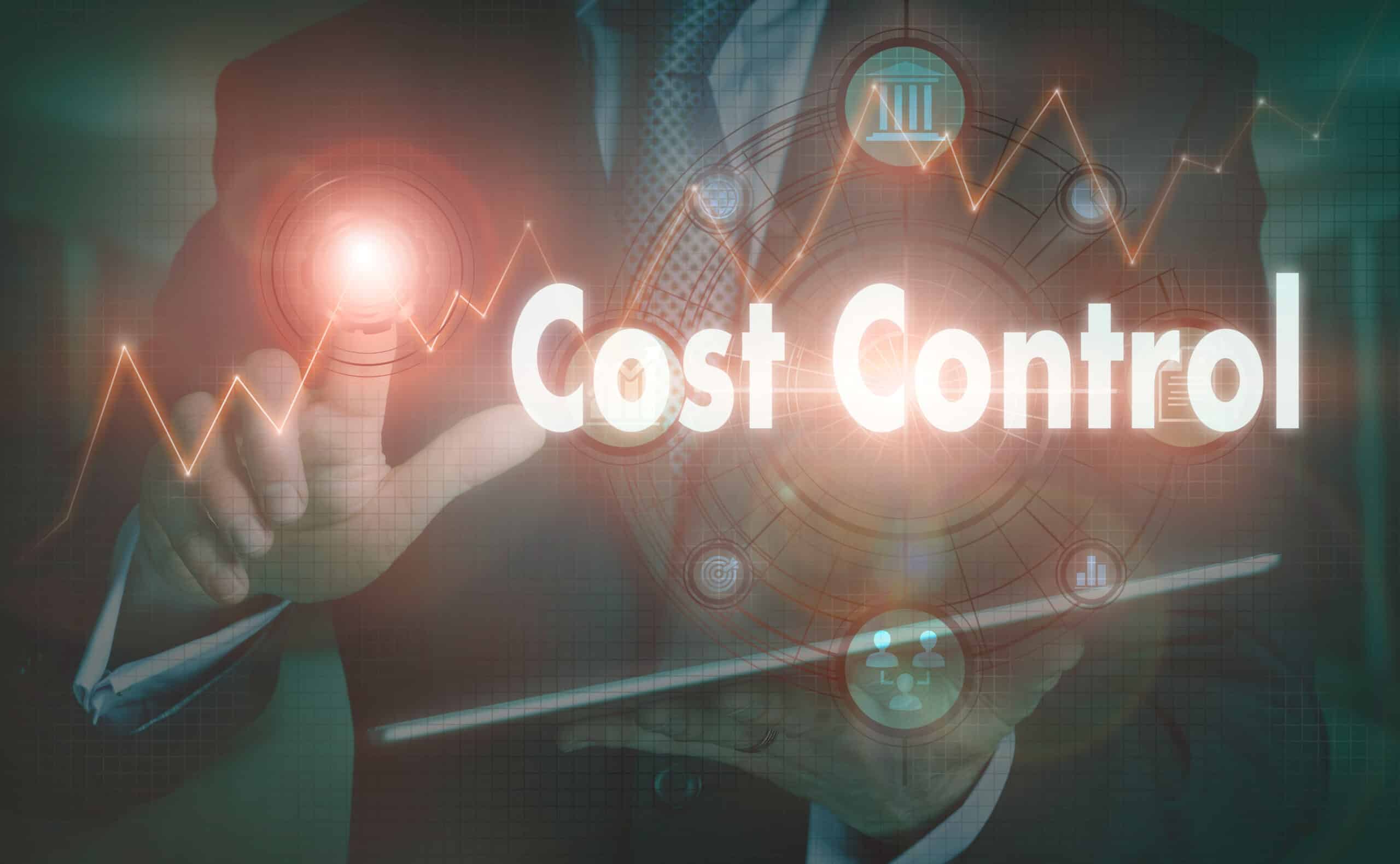 Save money on Salesforce sandbox pricing represented by a VR image of a businessman and the words "cost control"